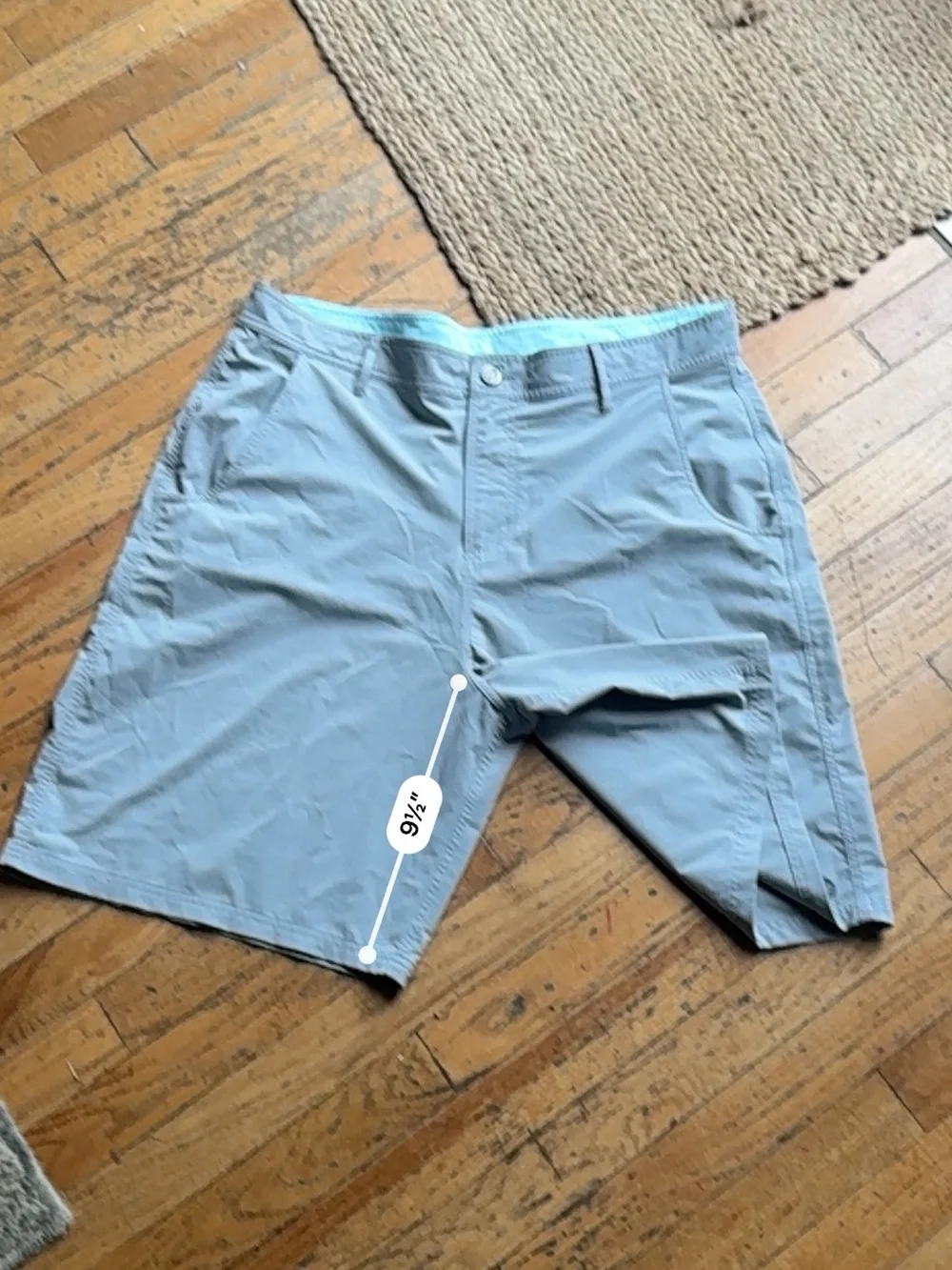 Men's Free Fly Light Gray Performance Shorts - Casual Everyday Wear Sz:38